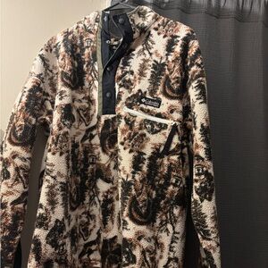Columbia Men's Black and Brown Patterned Performance Jacket